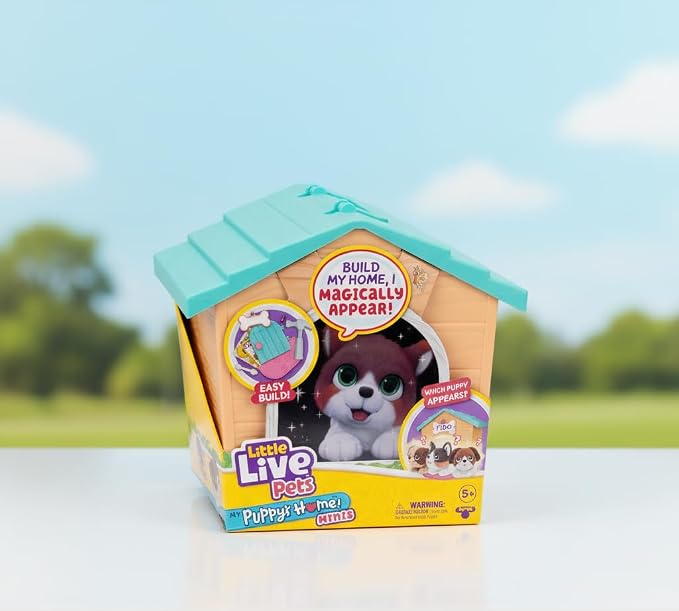 Little Live Pets My Puppy's Home Mini Playset, Orange, Play Dog with Building Dog House Toys, Customizable Puppy Plush Toy for Kids of Ages 5+