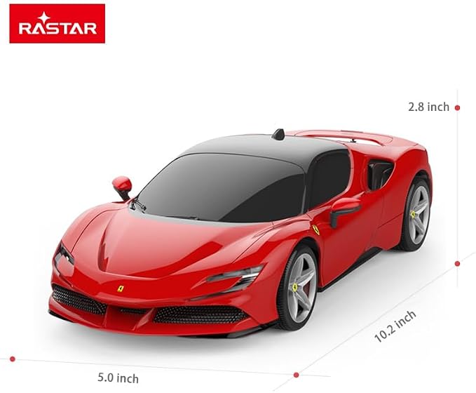 RASTAR Ferrari SF90 Stradale Remote Control Car, 1:18 Scale, Red