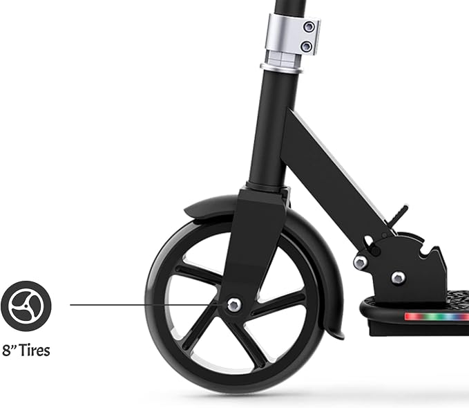 Jetson Jupiter Jumbo 2-Wheel Kick Scooter, Sturdy Wide Deck, Height Adjustable Handlebar, Rear Brake, Easy-Folding Mechanism, 8 inch wheels