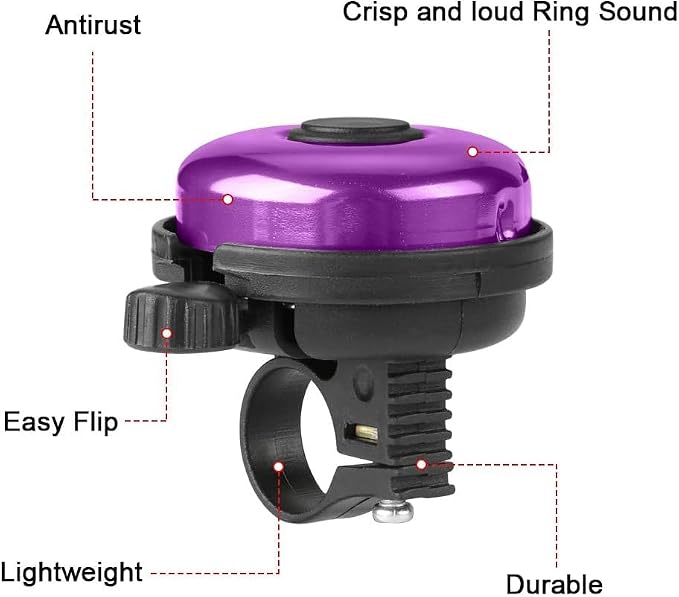 Accmor Classic Bike Bell, Aluminum Bicycle Bell, Loud Crisp Clear Sound Bicycle Bike Bell for Adults Kids