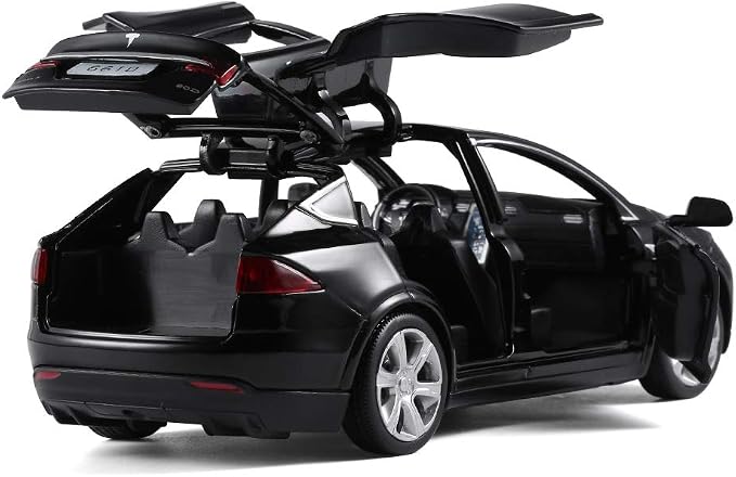 1/32 Model x Metal Die Casting Toy Car for 3 to 12 Year Old Boy Pull Back Car Toy with Sound and Lights (Black)