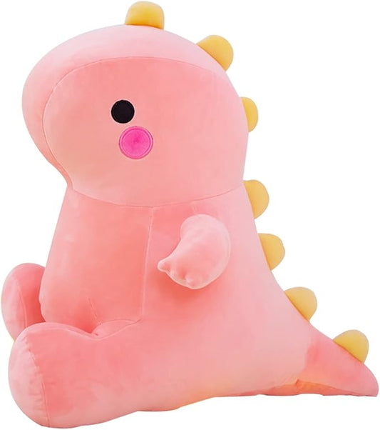DUANMUL Cute Dinosaur Plush Toys, Fat Dinosaur Soft Stuffed Animals Toys Dolls, Dino Plushies Doll Cute Birthday Gifts for Kids Girls Boys (Pink,8in)