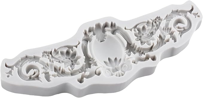 Baroque Polymer Clay Molds Curlicues Scroll Relief Flower Lace Filigree Silicone Mold for DIY Crafts Epoxy Resin Casting Air Dry Polymer Clay Plaster Jewelry Making