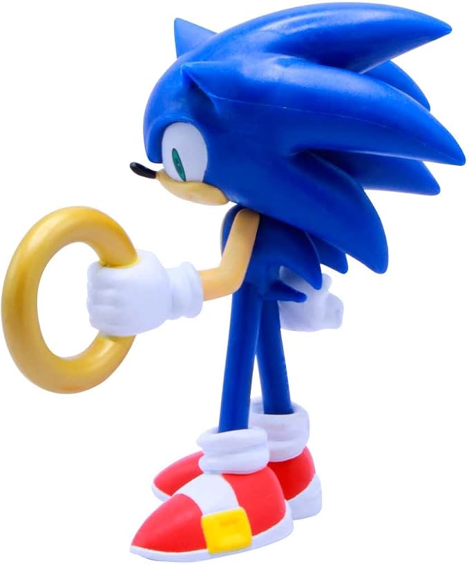 Just Toys – Sonic the Hedgehog Action Figure, 4" Buildable Poseable | Officially Licensed Sonic figure with interchangeable arms & accessories — 4 inch articulated, poseable collectible