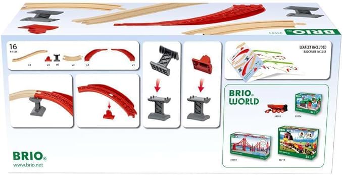 BRIO Ascending Curves Track Pack - Expertly Crafted Railway Expansion | FSC-Certified Beech Wood | Enhances Motor Skills | Perfect for Kids Aged 3+