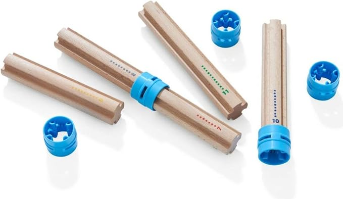 HABA Kullerbu Expansion Set - Tall Columns - 10 Piece Set for Creating Extra Tall Ball Track Layouts