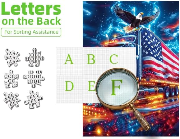 4th of July Jigsaw Puzzle 500 Piece for Adults - Patriotic Puzzle Festive with Letters on Back - Freedom’s Night Ride, Hard Challenge Art Jigsaw Puzzles, for Gifts Party Family Games - 20”x20”