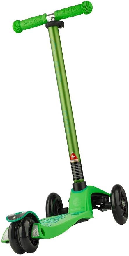 Micro Kickboard | Maxi Scooter for Ages 5-12 | Children up to 110 lbs | 3 Wheel Lean-to-Steer Design | Adjustable T Bar | Smooth Ride PU Wheels | Swiss Design