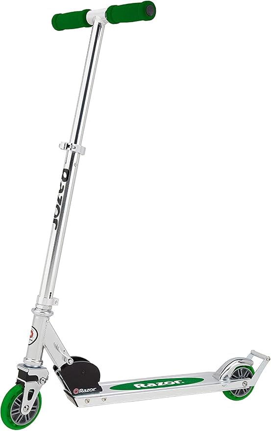 Razor A2 Kick Scooter for Kids Ages 5+ – Wheelie Bar, Foldable, Lightweight, Aluminum Frame, Front Vibration Reducing System, Adjustable Height Handlebars