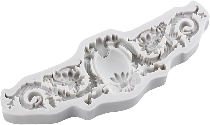 Baroque Polymer Clay Molds Curlicues Scroll Relief Flower Lace Filigree Silicone Mold for DIY Crafts Epoxy Resin Casting Air Dry Polymer Clay Plaster Jewelry Making
