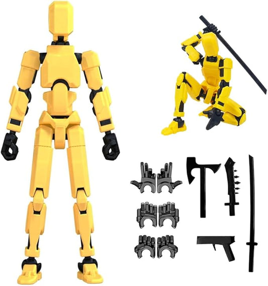 2026 New Titan 13 Action Figure Set,T-13 Robot Action Figure 3d Printed Multi-Jointed Movable,Robot 13 Action Figures,Decorations for Action Figures - Assembly Completed (Assembly Completed-Yellow)