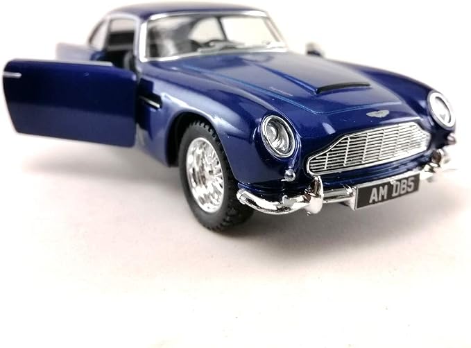 Sport Racing Classic Model Car Die-Cast 1:38 1963 Aston Martin DB5 Blue Color Toy Collection Pull Back Open Door Hobby Collectible