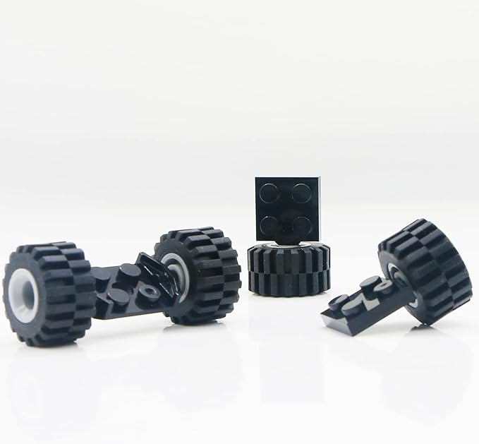 Pamvava Tires Wheels and Axles Sets - 56 Pieces Brick Accessories Basic Classic Building Block Toys,Car Truck Wheels Parts