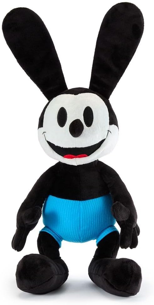 Disney Store Official Oswald The Lucky Rabbit Medium Soft Toy for Kids, Cuddly Character with Fuzzy Texture and Embroidered Details, Stiff Rabbit Ears, Disney Plushy Suitable for All Ages