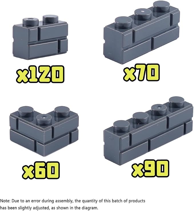 Classic Masonry Profile Bricks Pieces: 340 PCS Wall Accessories Building Block Parts Sets(Dark Gray)