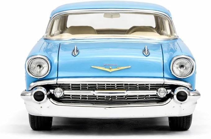 KiNSMART 1957 Chevy Bel Air Coupe 1:40 Scale 5" Die Cast Metal Classic Toy Car (Blue)