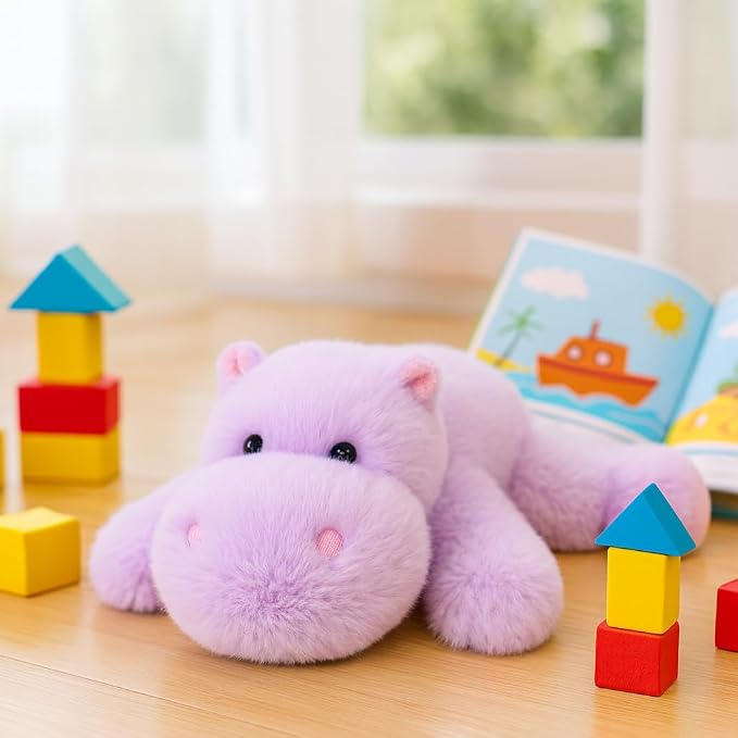 Adorable Hippo Stuffed Animal Soft Hippopotamus Plush Toy Cute Birthday Gifts for Boys Girls Kids Toddlers