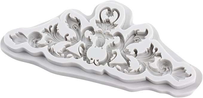 Baroque Polymer Clay Molds Curlicues Scroll Lace Relief Flower Silicone Mold for DIY Crafts Epoxy Resin Casting Air Dry Polymer Clay Plaster Jewelry Making