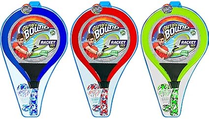 Badminton Set with 2 Rackets, Beach Ball and Birdie - Assorted Colors - Light Paddle Ball Tennis Racket Outdoor Games Beach Toy Set 5135