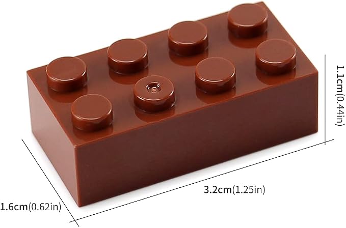 100pcs 2x4 Bricks Reddish Brown Pieces Reddish Brown Parts Building kit Creative Play Set Classic Blocks Toy Compatible with 3001 Major Brands