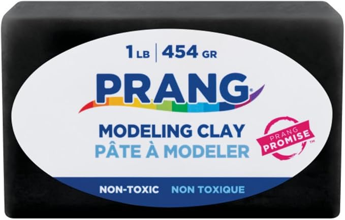 Prang Modeling Clay, Black, 1 lb. Block, Case of 12 Blocks, 192 oz. Total | Pliable, Non-Hardening, Non-Staining, Easy Clean-Up, Perfect for Preschool and Elementary Aged Children