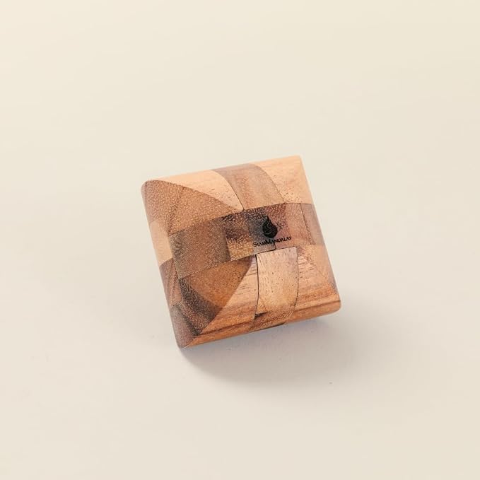 Ascher: 3D Wooden Puzzle Brain Teaser for Adults – Handcrafted Interlocking Logic Game – Unique STEM Gift & Desk Decor – Challenging Mental Puzzle by SiamMandalay