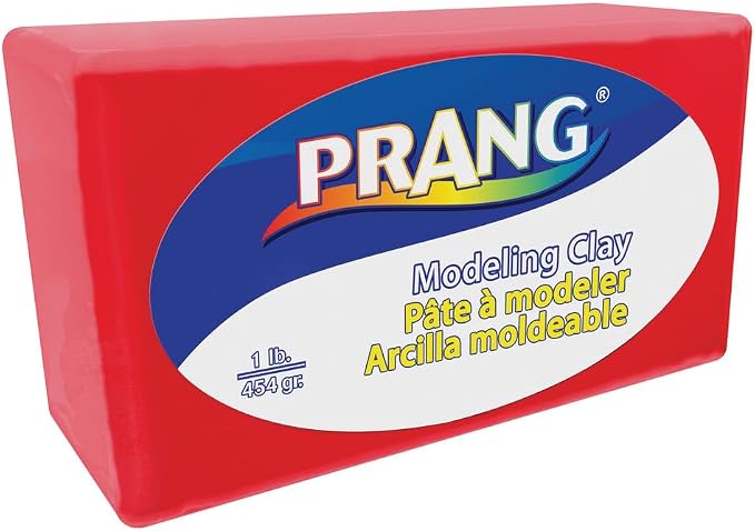 Prang Modeling Clay, Red, 1 lb. Block | Pliable, Non-Hardening, Non-Staining, Easy Clean-Up, Perfect for Preschool and Elementary Aged Children