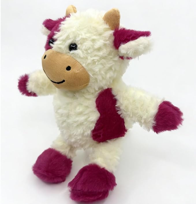 YUKOUQIAN Cow Stuffed Animal Cow Plush Doll Toy 11.8 inch for Girls Boys (Stand Cow red)