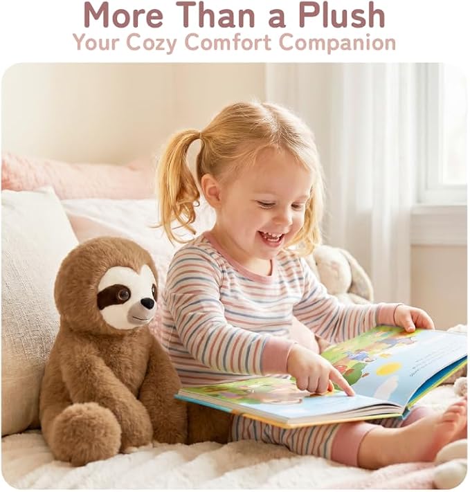 Niuniu Daddy 14" | 3.5 Pound Sloth Weighted Stuffed Animals for Adults & Kid, Calming Sloth Plush for Hugging Pillow, Sitting Cuddly Toy Huggable Gift for Everyday Comfort for Boys Girls
