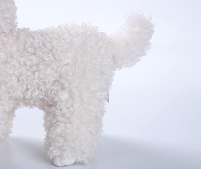 CU-MATE White Poodle Stuffed Animal Simulation Dog -Realistic & Lifelike Soft Handmade Standing Dog Plush Toy Puppy -Present Gift for Boys and Girls
