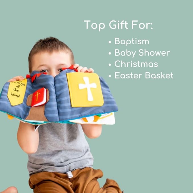 Catholic Mass Quiet Book for Toddlers and Preschoolers - Learn About The Liturgy and Stay Engaged During Mass - The Holy Mass Educational Interactive Book - Baptism Gift for Boys and Girls