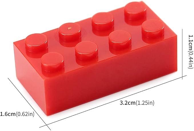 100pcs 2x4 Bricks Red Parts Pieces Building Blocks Classic Creative Play Set Toy Accessories Compatible with 3001 Major Brick Brands