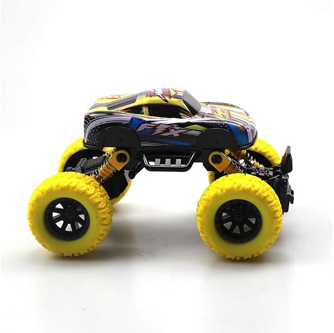 Toy Trucks for Boys Pull Back Cars for Toddlers, Alloy Toy Car Educational Toy Monster Trucks Inertia Car Toy for Boys Girls Toddler (Yellow)
