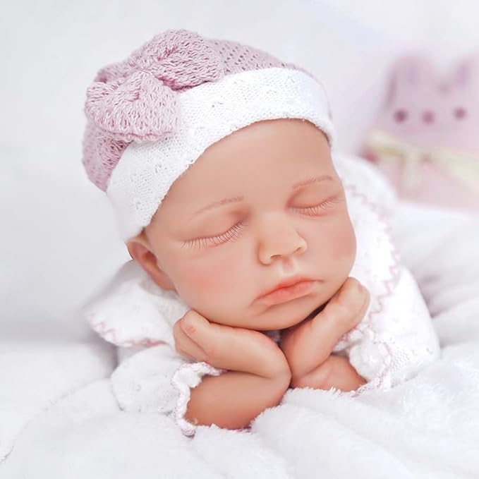 Girl 12 Inch, Silicone Reborn Baby Dolls, Realistic Baby Doll, Not Vinyl, Posable Newborn, Reborn Baby Dolls Silicone Full Body