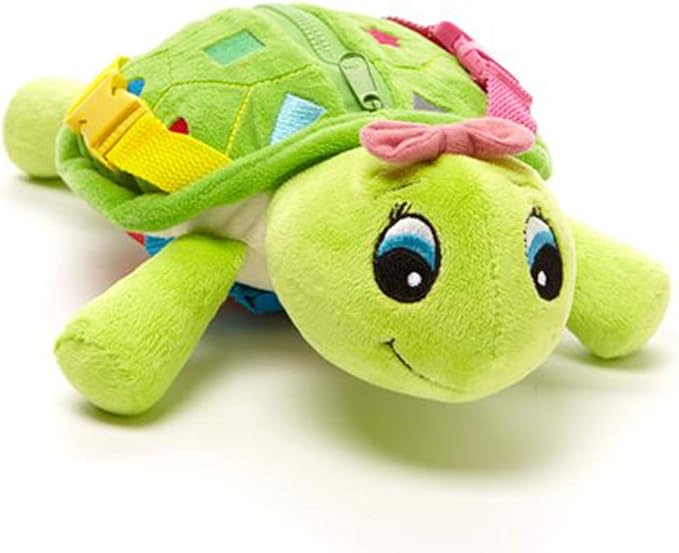 Buckle Toys - Belle Turtle - Learning Activity - Develop Motor Skills and Problem Solving - Counting and Color Recognition - Airplane Travel Essentials - Kids Stuffed Animal