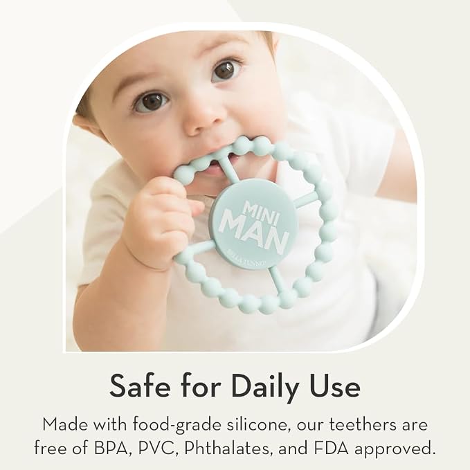 Baby Teether by Bella Tunno, Silicone Teethers for Babies 3-6 Months, 6-12 Months, Baby Toys, Pacifier, Teething Relief, Boys, Girls, I Love Mom