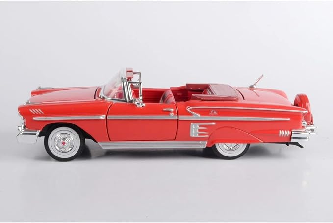 Motor Max 1:24 W/B American Classics 1958 Chevrolet Impala Convertible Diecast Vehicle for unisex-children, Red