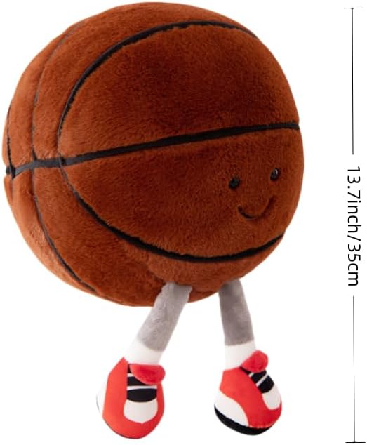 13.7" Cute Football Plush Toys Soft Stuffed Sport Throw Pillow Plush Ball Gift for Kids Birthday and Christmas Decoration (Basketball)