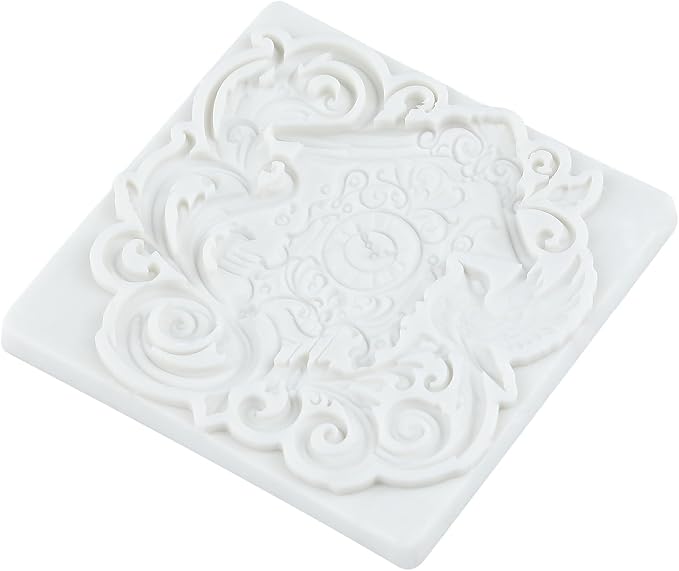 Vintage Clock Polymer Clay Molds Baroque Cuckoo Clock Silicone Mold for Jewelry Making Epoxy Resin Casting Air Dry Polymer Clay Craft