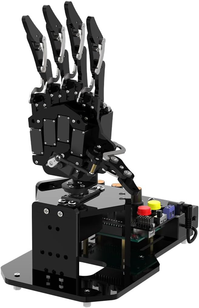 Robot Hand with Arduino Open Source AI Bionic Robotic Hand Five Fingers Solely Movement Mechanical Arm DIY Smart Robot & Engineering Kits, Science/Coding/Programming Set, Starter Kit