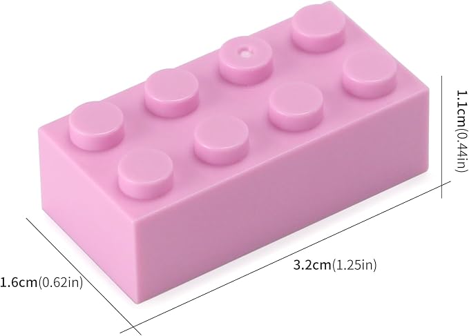 100pcs 2x4 Bricks Bright Pink Pieces Parts Classic Building kit Play Set Basic Blocks Toy Compatible with 3001 Major Brands