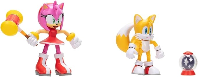JAKKS Pacific Sonic the Hedgehog Sonic 4" Action Figure 2 Pack - Modern Tails & Modern Amy