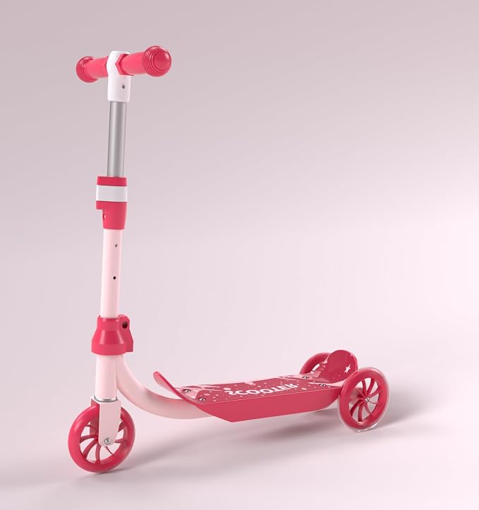 Kids Scooter with LED Light-Up Wheels, Adjustable Handlebar Scooter, Kids Toys Gift for Boys & Girls (Height 37-50") | Outdoor Play for Ages 3,4,5,6 | Extended Footrest