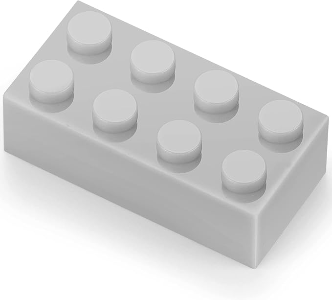 Basic Parts 320 Pieces 2x4 Light Gray Bricks Building Creative Play Blocks Set Toy Accessories Combine with Major Brick Brands (Gray Light)