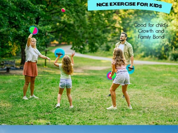PlayZap Toss and Catch Ball Set - Outdoor Toys for Kids Games - Outside Yard Pool Beach Toys for 3 4 5 6 7 8+ Years Old Boys Girls - Birthday Baseball Gift