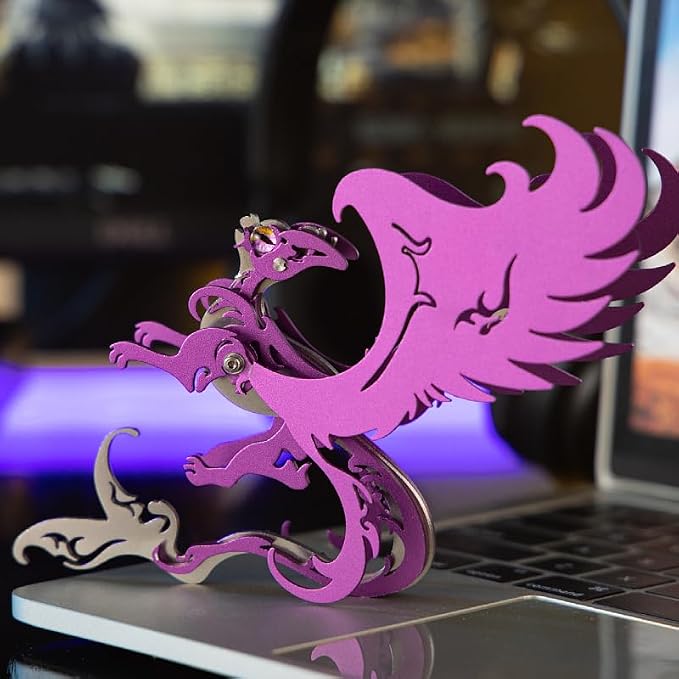 3D Metal Puzzles Toys The Meow Meow Family King and Princess Cat DIY Handmade Assembled Model Kits Ornaments Christmas New Year and Birthday Gifts for Adult (Princess Cat Purple)