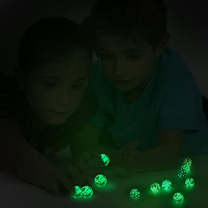 48 Pieces Marbles Glow in The Dark for Kids Mixed Colors Luminous Glass Marbles Runs for Kids Games DIY and Home Decoration(0.8 CM/ 0.32 Inch)