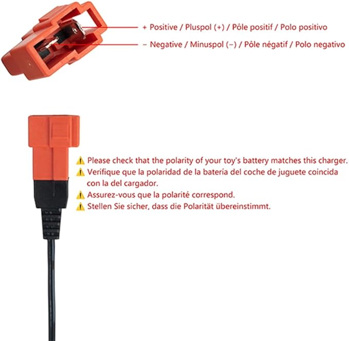 Universal 12V Charger for Kids Ride On Toys and Cars - Compatible with BMX X6, Kid TRAX GMC, Wal-Mart, Moto ATV Quad, Electric Vehicle Power Adapter with Square Plug