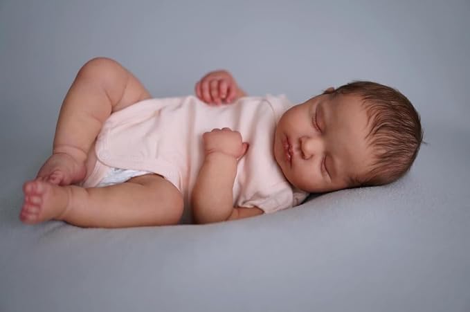 Anano Realistic Reborn Baby Doll Full Body Vinyl Waterproof 20 Inch Real Looking Lifelike Sleeping Newborn Baby Girl Dolls Loulou Life Like Toddler Washable Baby Doll