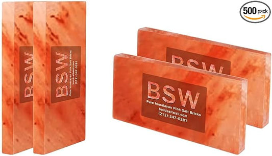 Bulk Himalayan Salt Tiles for Sauna Spa, 8 x 4 x 0.75 Inches, Natural Pink Salt Bricks Stone Blocks for Building Sauna Room, Spa Walls, Massage, Dry Aging, Wellness Centers, Home DIY Decor (4, Pink)